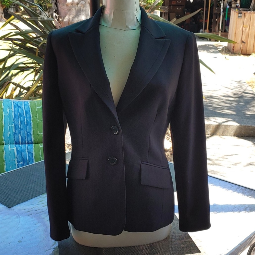 Evan-Picone Size 8 Suit Jacket Dark Blue